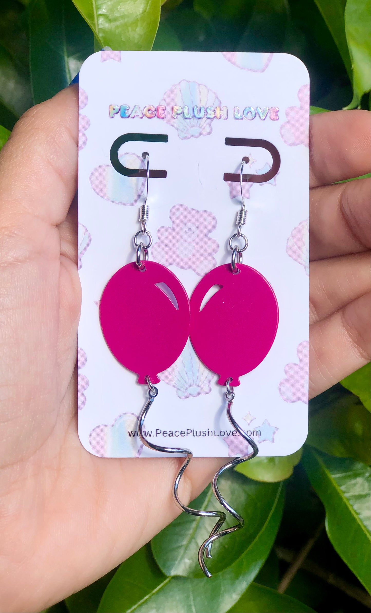 Hot Pink Balloon Earrings