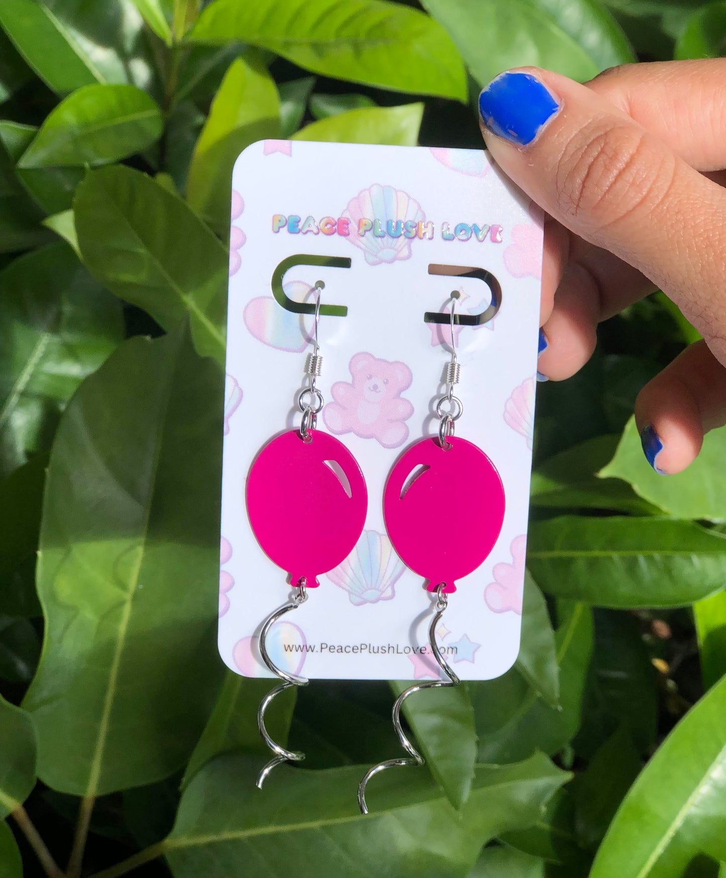 Hot Pink Balloon Earrings